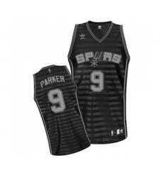 San Antonio Spurs #9 Tony Parker Swingman Black Grey Groove Basketball Jersey