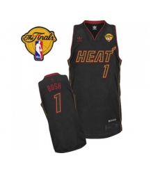 Miami Heat #1 Chris Bosh Swingman Black Carbon Fiber Fashion Finals Patch Basketball Jersey
