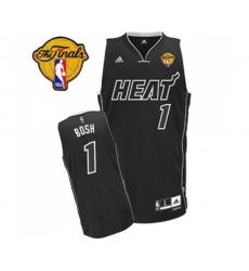 Miami Heat #1 Chris Bosh Swingman Black Shadow Finals Patch Basketball Jersey