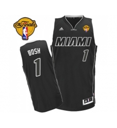 Miami Heat #1 Chris Bosh Swingman Black White Finals Patch Basketball Jersey