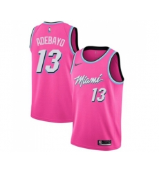 Miami Heat #13 Edrice Adebayo Pink Swingman Jersey - Earned Edition