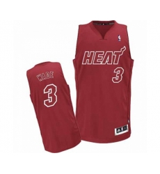 Miami Heat #3 Dwyane Wade Authentic Red Big Color Fashion Basketball Jersey