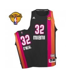 Miami Heat #32 Shaquille ONeal Swingman Black ABA Hardwood Classic Finals Patch Basketball Jersey