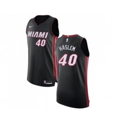Miami Heat #40 Udonis Haslem Authentic Black Road Basketball Jersey - Icon Edition