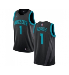 Charlotte Hornets #1 Muggsy Bogues Authentic Black Basketball Jersey - 2018-19 City Edition