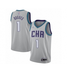Charlotte Hornets #1 Muggsy Bogues Authentic Gray Basketball Jersey - 2019-20 City Edition