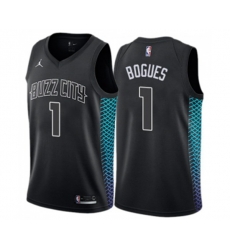 Charlotte Hornets #1 Muggsy Bogues Swingman Black NBA Jersey - City Edition
