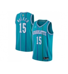 Charlotte Hornets #15 Kemba Walker Aqua NBA Jordan Swingman Hardwood Classics Jersey