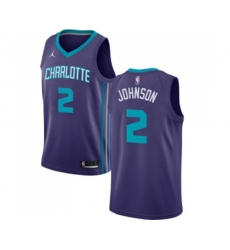 Charlotte Hornets #2 Larry Johnson Swingman Purple NBA Jersey Statement Edition