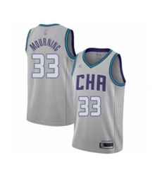 Charlotte Hornets #33 Alonzo Mourning Authentic Gray Basketball Jersey - 2019-20 City Edition