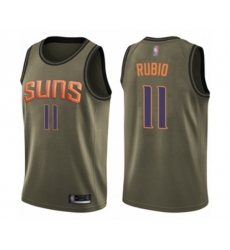 Phoenix Suns #11 Ricky Rubio Swingman Green Salute to Service Basketball Jersey