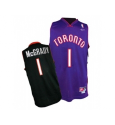 Toronto Raptors #1 Tracy Mcgrady Swingman Black Purple Throwback NBA Jersey