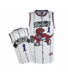 Toronto Raptors #1 Tracy Mcgrady Swingman White Throwback NBA Jersey