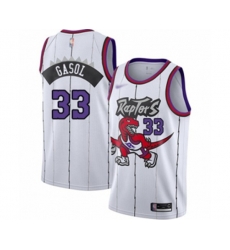 Toronto Raptors #33 Marc Gasol Swingman White Hardwood Classics Basketball Jersey