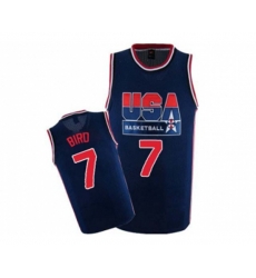 Nike Team USA #7 Larry Bird Authentic Navy Blue 2012 Olympic Retro Basketball Jersey