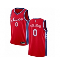 Philadelphia 76ers #0 Josh Richardson Swingman Red Basketball Jersey Statement Edition