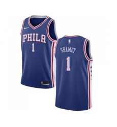 Philadelphia 76ers #1 Landry Shamet Swingman Blue Basketball Jersey - Icon Edition