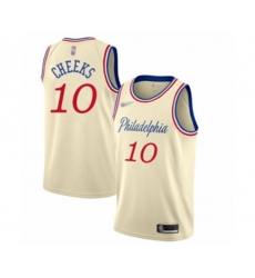 Philadelphia 76ers #10 Maurice Cheeks Swingman Cream Basketball Jersey - 2019-20 City Edition