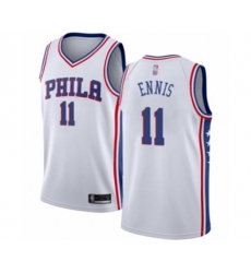 Philadelphia 76ers #11 James Ennis Swingman White Basketball Jersey - Association Edition