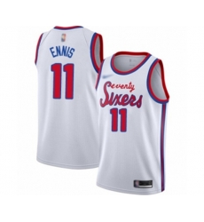 Philadelphia 76ers #11 James Ennis Swingman White Hardwood Classics Basketball Jersey