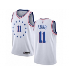 Philadelphia 76ers #11 James Ennis White Swingman Jersey - Earned Edition