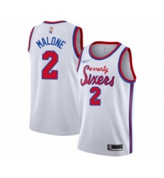 Philadelphia 76ers #2 Moses Malone Swingman White Hardwood Classics Basketball Jersey
