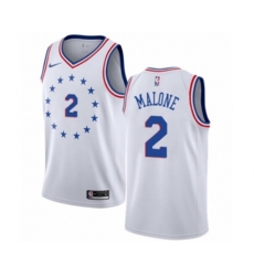 Philadelphia 76ers #2 Moses Malone White Swingman Jersey - Earned Edition