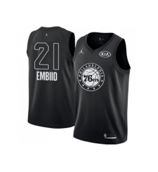 Philadelphia 76ers #21 Joel Embiid Black NBA Jordan Swingman 2018 All-Star Game Jersey