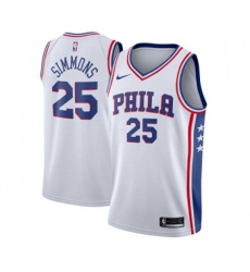 Philadelphia 76ers #25 Ben Simmons Swingman White Home Basketball Jersey - Association Edition