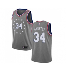 Philadelphia 76ers #34 Charles Barkley Swingman Gray Basketball Jersey - City Edition