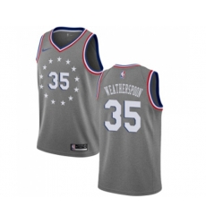 Philadelphia 76ers #35 Clarence Weatherspoon Swingman Gray Basketball Jersey - City Edition