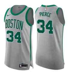 Boston Celtics #34 Paul Pierce Authentic Gray NBA Jersey - City Edition