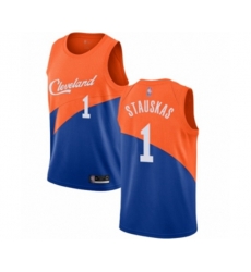 Cleveland Cavaliers #1 Nik Stauskas Authentic Blue Basketball Jersey - City Edition
