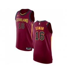 Cleveland Cavaliers #16 Cedi Osman Authentic Maroon Basketball Jersey - Icon Edition