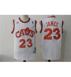 Cleveland Cavaliers 23 Lebron James White Hardwood Classics Swingman Jersey