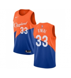 Cleveland Cavaliers #33 Shaquille ONeal Authentic Blue Basketball Jersey - City Edition