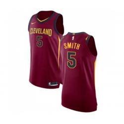 Cleveland Cavaliers #5 J.R. Smith Authentic Maroon Road NBA Jersey - Icon Edition