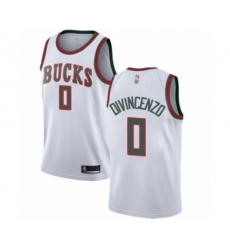 Milwaukee Bucks #0 Donte DiVincenzo Authentic White Fashion Hardwood Classics Basketball Jersey