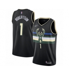 Milwaukee Bucks #1 Oscar Robertson Swingman Black Finished Basketball Jersey - Statement Edition