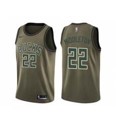 Milwaukee Bucks #22 Khris Middleton Green Salute to Service NBA Swingman Jersey