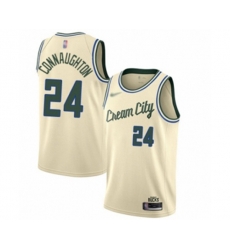 Milwaukee Bucks #24 Pat Connaughton Authentic Cream Basketball Jersey - 2019-20 City Edition