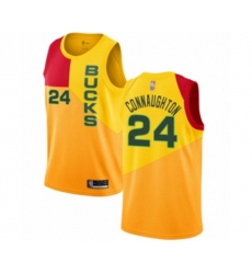 Milwaukee Bucks #24 Pat Connaughton Swingman Yellow Basketball Jersey - City Edition