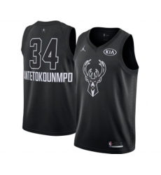 Milwaukee Bucks #34 Giannis Antetokounmpo Swingman Black 2018 All-Star Game Basketball Jersey