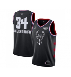 Milwaukee Bucks #34 Giannis Antetokounmpo Swingman Black 2019 All-Star Game Basketball Jersey