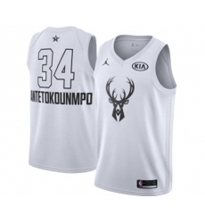 Milwaukee Bucks #34 Giannis Antetokounmpo Swingman White 2018 All-Star Game Basketball Jersey
