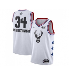 Milwaukee Bucks #34 Giannis Antetokounmpo Swingman White 2019 All-Star Game Basketball Jersey