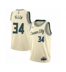 Milwaukee Bucks #34 Ray Allen Authentic Cream Basketball Jersey - 2019-20 City Edition