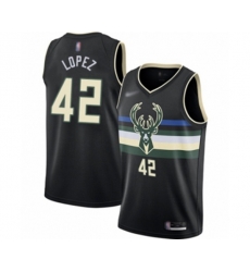 Milwaukee Bucks #42 Robin Lopez Swingman Black Finished Basketball Jersey - Statement Edition