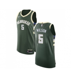 Milwaukee Bucks #5 D. J. Wilson Authentic Green Road Basketball Jersey - Icon Edition