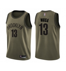 Brooklyn Nets #13 Dzanan Musa Swingman Green Salute to Service Basketball Jersey